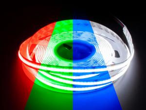 RGB+White Dotless Cob Led Strip Lights - 16' Reel (Color Changing+White)