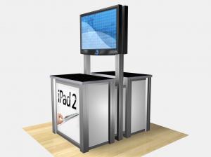 REOP-1233 / Double-Sided Rectangular Counter Kiosk
